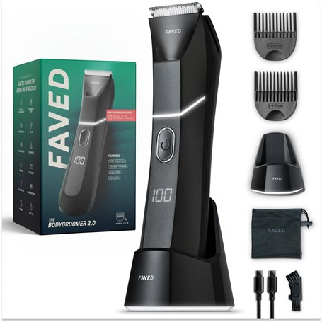 FAVED The Bodygroomer 2.0 Rasoir intime et tondeuse pour le corps avec lame de sécurité révolutionnaire pour homme