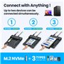 GRAUGEAR Station d'accueil M.2 NVMe et SATA SSD/HDD, USB-C 10 Gbit/s pour M.2 PCIe NVMe + convertisseur SSD et HDD SATA 2,5"/3,5