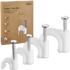 Lot de 300 colliers de serrage pour câbles avec clou pour une meilleure gestion des câbles – Organiseurs de câbles blancs pour i