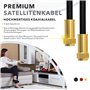 RedStar24 Câble SAT Premium 30m - Câble Coaxial Connecteur F Classe A+ - Câble Antenne Fiche F pour TV, Routeur & Modem Internet