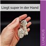 LUNEXUS Porte-clés Saint Christophe - 4 x 2,6 cm - Ange gardien au dos - Saint Christophe - Béni - patron automobiliste - Porte-