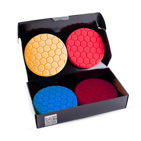 GOVX Lot de tampons de polissage de 125 mm - Éponges de polissage hexagonales - Éponges de polissage de voiture - Éponge de poli