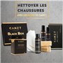 Canzt Kit Nettoyage Baskets Black Box – Nettoyant Chaussures Premium pour Cuir, Suède, Nubuck & Textile – Inclus Brosse, Lingett