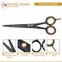 Five Star Solingen Midnight Premium Ciseaux de coiffeur extra tranchants 6,5" pour homme, femme et enfant pour cheveux fins et é