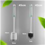 Brosse WC rechargeable avec tête de brosse en silicone - Auto-nettoyante avec nettoyeur de bord - Brosse WC pour montage mural s