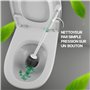 Brosse WC rechargeable avec tête de brosse en silicone - Auto-nettoyante avec nettoyeur de bord - Brosse WC pour montage mural s