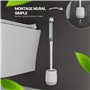 Brosse WC rechargeable avec tête de brosse en silicone - Auto-nettoyante avec nettoyeur de bord - Brosse WC pour montage mural s