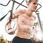 VIA FORTIS Anneaux de Gymnastique Premium en Bois avec Sangles, Sac et Guide d'Entraînement - Anneaux de Gym pour Calisthenics &