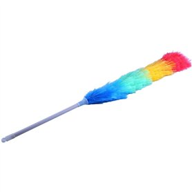 Color Feather Duster - Soft Magic Feather Duster Ménage Produits De Nettoyage Colorés Anti Statique avec Long Poignée Nouveau