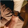 Casio Montre Quartz Femme 32.00mm avec Cadran Rose analogique/numérique et Bracelet en Bracelet en Acier Noir et Argent AQ-800EC