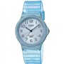 Casio Montre Quartz Unisexe 35.00mm avec Cadran Blanc analogique et Bracelet en Plastic/Resin Bracelet Bleu MQ-24S-2BEF