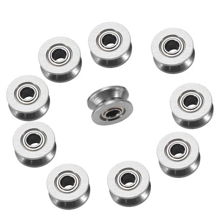 NSNGPAFACZ 10 pièces V624ZZ V rainure roulement à Billes poulie for Voie ferrée système de Mouvement linéaire 4X13X6mm roulement