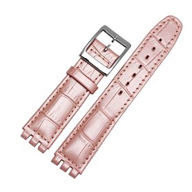 WAHRE Bracelet en Cuir véritable adapté for Bracelet de Montre for Swatch 17mm 19mm dragonne Bleu Rouge Noir Bracelets Femmes Ho
