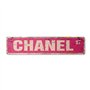 Plaque de rue vintage CHANEL en métal pour chambre d'enfant