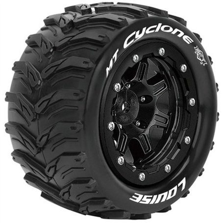 2 Pneus & Jantes Louise MT-Cyclone Traxxas Maxx Soft Black (MFT) 3331SB