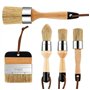 JUJNE 5 Pièces Pinceau à Craie et à Cire Pinceau à Craie pour Peinture de Bricolage et Outil de Cirage Pinceaux à Cire Ronds pou