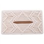 Yheonver Housse de boîte à mouchoirs rectangulaire bohème avec boucle à perles en macramé - Décoration d'intérieur