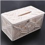 Yheonver Housse de boîte à mouchoirs rectangulaire bohème avec boucle à perles en macramé - Décoration d'intérieur