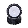 Tlilyy Jante de Roue de Moyeu de 4 X 17Mm et Pneu à Dents Profondes pour 1/8 Voiture RC Tout-Terrain Redcat Team Hobao