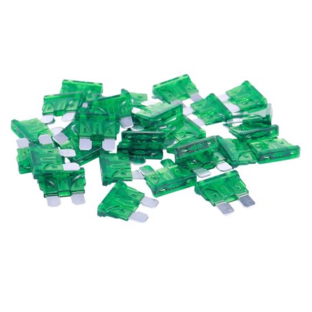 Lullaxy Vehicule Voiture 30A 30Amp Corps Vert Dents Lame Fusible 30pcs