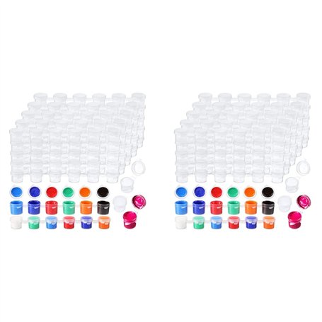 200 Bandes 1200 Pots Bandes de Peinture Vides Tasse de Peinture Récipients de Stockage En Plastique Transparent Peinture Fournit