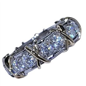Karriter Bague en Diamant de Laboratoire 925 Bijoux en Argent Sterling Bague de fiançailles de Mariage bagues en Diamant de Labo