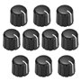 Nicfaky Lot de 10 boutons de potentiomètre pour guitare électrique Noir Type D 6 mm