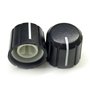 Nicfaky Lot de 10 boutons de potentiomètre pour guitare électrique Noir Type D 6 mm