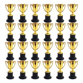 NATHA Lot de 24 Mini Trophées pour Enfants Récompenses Gobelets en Plastique pour Trophée d'or pour Fêtes