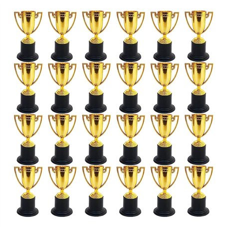 NATHA Lot de 24 Mini Trophées pour Enfants Récompenses Gobelets en Plastique pour Trophée d'or pour Fêtes