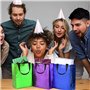 Paociuro 18 -Cadeaux avec Poignées - 10,2 Pouces -Cadeaux de Fête de Taille Moyenne Multicolores en Tissu Non Tissé pour Présent