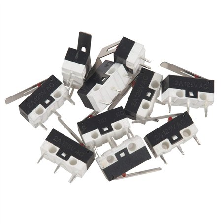 Kznifmk 10 Pcs AC 125V 1A SPDT 1NO 1NC Momentane long levier de charniere Commutateur mini
