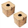 Widybord Lot de 2 boîtes à mouchoirs carrées en jonc de mer – Distributeur de papier tissé décoratif – Boîte à mouchoirs en pail