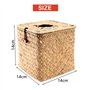 Widybord Lot de 2 boîtes à mouchoirs carrées en jonc de mer – Distributeur de papier tissé décoratif – Boîte à mouchoirs en pail