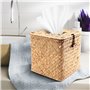 Widybord Lot de 2 boîtes à mouchoirs carrées en jonc de mer – Distributeur de papier tissé décoratif – Boîte à mouchoirs en pail