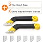 Lubrol MöRtel Lot de 2 scies à main coudées 8 pièces pour le nettoyage des carreaux, de la meuble, du meuble, des surfaces et de