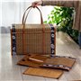 Vadillo Sac de rangement pliable en osier avec poignée pour fruits, courses, nourriture, panier en bambou