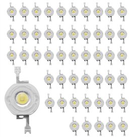 iFutniew 50Pcs 1W Diode Haute Puissance Blanc Froid LED Perles 1 Watt Lampe Puce 3V-3.4V