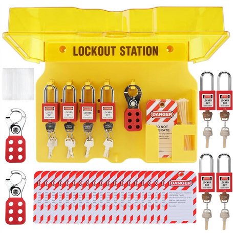 Iyalezirk Station de verrouillage et d'étiquetage avec 8 cadenas de sécurité