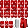 GIWFBQTR 100 Pièces D'Étiquettes Numérotées en Aluminium avec Porte-Clés