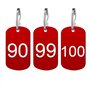GIWFBQTR 100 Pièces D'Étiquettes Numérotées en Aluminium avec Porte-Clés, Numéros 1 à 100, Étiquettes D'Identification pour Clés