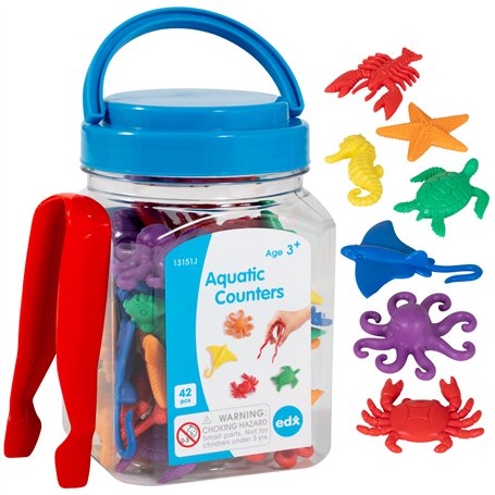 edxeducation Compteurs aquatiques – Mini pot – Lot de 42 – Apprendre à compter