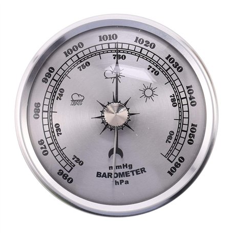 Herklotzn pour Jauge de Pression à Station MéTéo MéTal Tenture Murale BaromèTre ThermomèTre Multifonction AtmosphéRique HygromèT