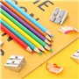 Lot de 6 taille-crayons en métal, taille-crayon à un et un trou, taille-crayon manuel, pour crayons colorés