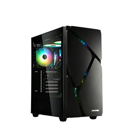 ENERMAX MARBLESHELL MS30 NOIR - Boîtier PC Gamer ARGB - Moyenne Tour ATX Fenêtre en verre trempé - Ventilateurs ARGB