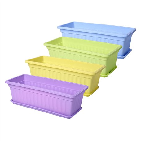 Lot de 4 jardinières en plastique de 43