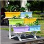 Lot de 4 jardinières en plastique de 43,2 cm pour rebord de fenêtre, terrasse, décoration d'intérieur, porche
