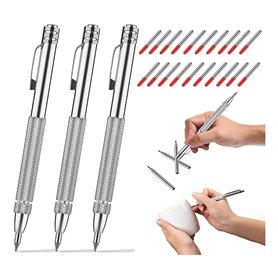 Lot de 3 outils à tracer en carbure de tungstène avec aimant