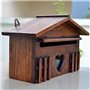 moonsun Boîte aux lettres rétro en bois - Boîte à suggestions étanche à la pluie