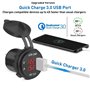 Cpolebev 12V / 24V Charge 3.0 Chargeur Allume-Cigare De Voiture Allume-Cigare Conduit VoltmÈTre AmpÈRemÈTre Noir Et Vert